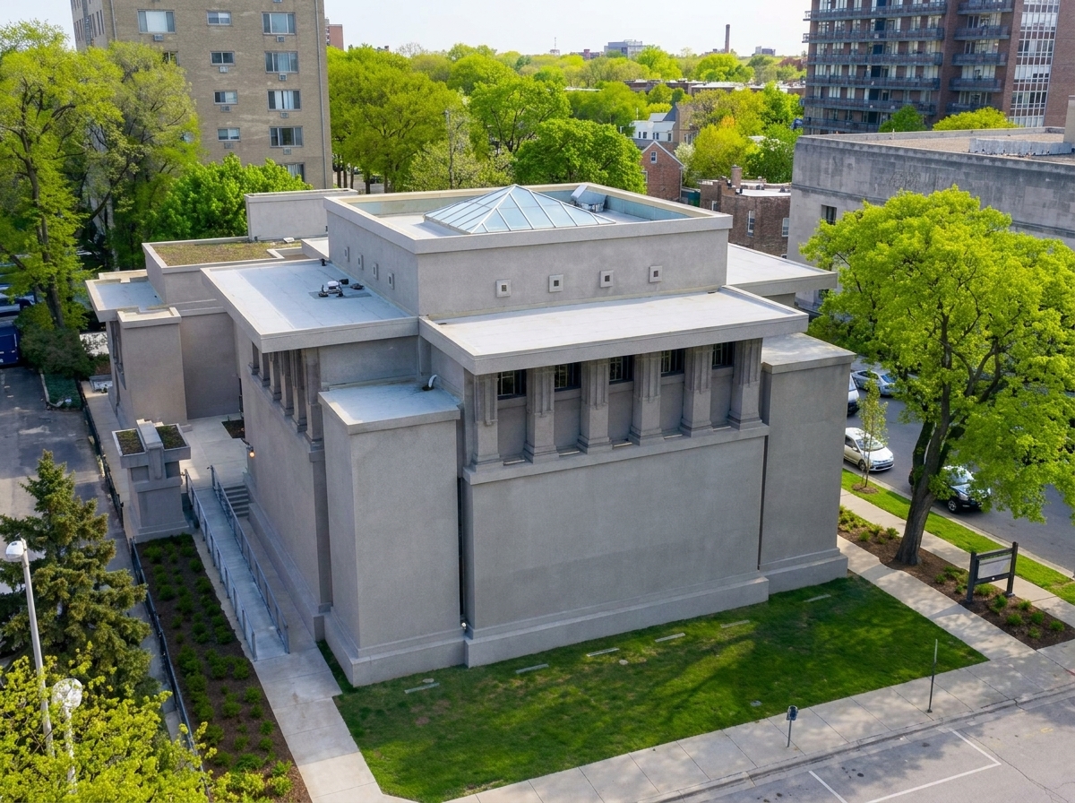 Unity Temple por Frank Lloyd Wright